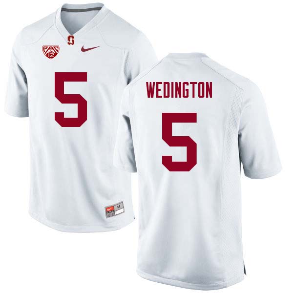 Men Stanford Cardinal #5 Connor Wedington College Football Jerseys Sale-White